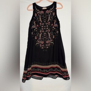 Max Studio Black Dress with Floral Embroidery